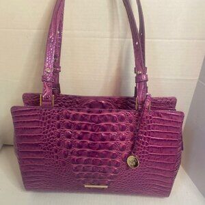 Brahmin Josette Dewberry Melbourne leather shoulder Bag in Berry Purple (NEW)